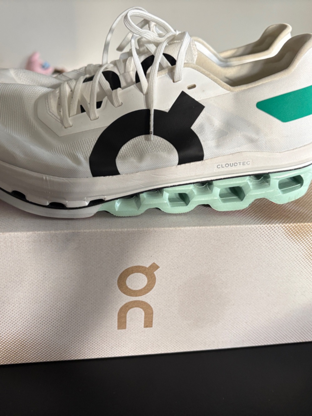 Cloudboom EchoWhite & Mint Running Sneakers
